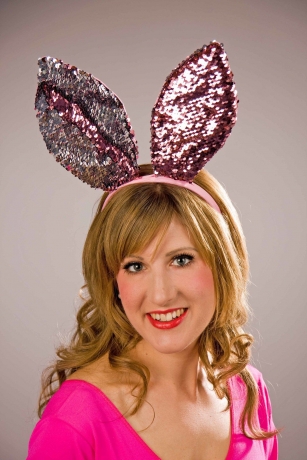 Große Hasenohren mit Pailletten Hase Osterhase Jungesellinenabschied