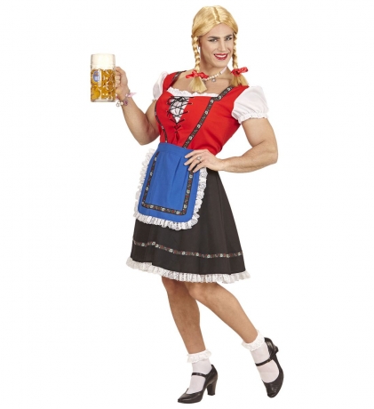 Herrendirndl Herrenkleid + Perücke Oktoberfest Junggesellenabschied