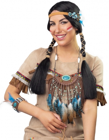 Indianerin Indianer Indianerschmuck Häuptling Squaw Federschmuck