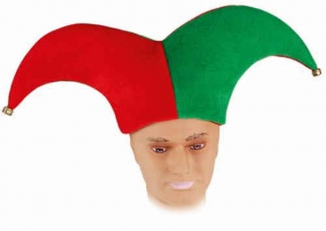 Joker Hofnarr Harlekin Kaspar Mütze mit Glöckchen