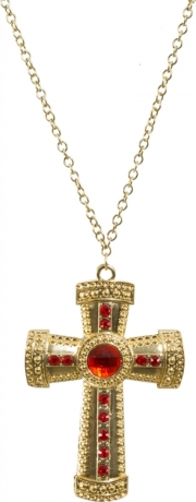 Kette Sankt Nikolaus Bischof mit Kreuz de Luxe Kreuzkette Königskette