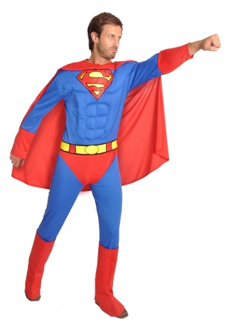 Kostüm Superman mit Muskeln Hero-Held Comicfigur