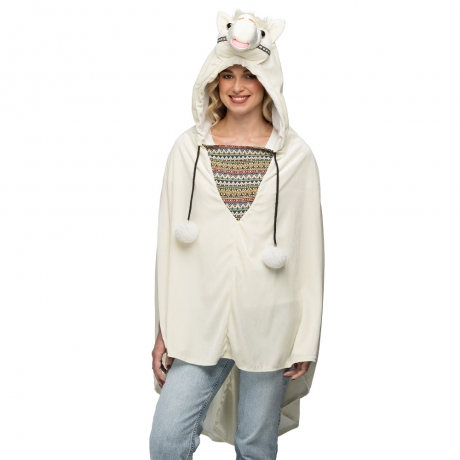 Lama Lamakostüm Poncho Alpaka Tierkostüm