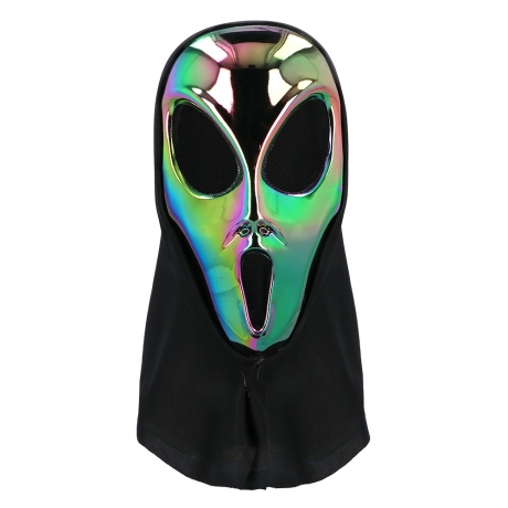 Maske Cosmic Alien mit Kapuze Außerirdischer Kapuzenmaske Halloween