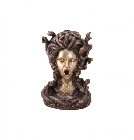 Medusa Rückfluss Räucherbrunnen aus Polyresin (Kunstharz) 13 cm x 13 cm x 18,5cm