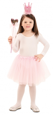 Prinzessin Kostüm rosa Tüllrock Zepter Krone Prinzessin-Set