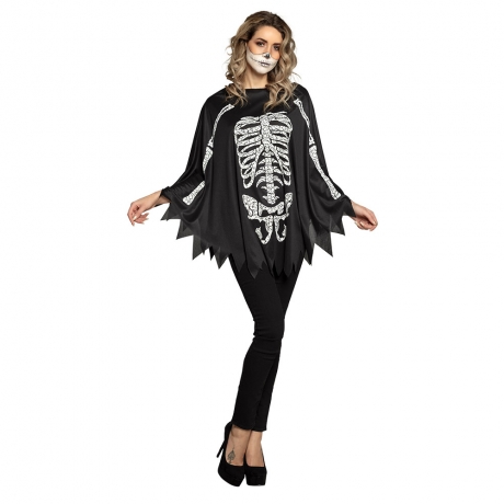 Skelettkostüm Skelett Poncho Day of the Dead Halloween Geister