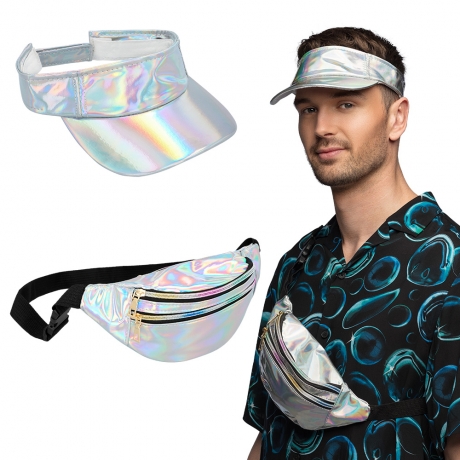 Sonnenblende Bauchtasche Gürteltasche silber Holo Festival
