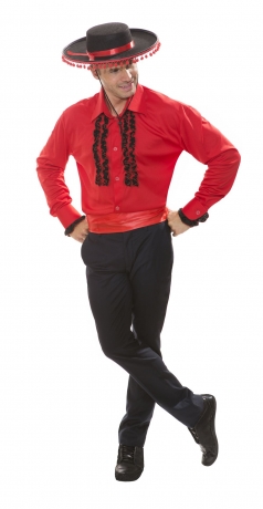Spanier Spanischer Tänzer Rüschenhemd rot Torero Matador