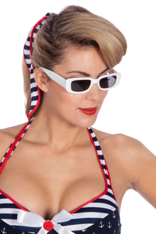 Sugar Girl Rockabilly weiße Brille 50er 60er Jahre Peggy Sue