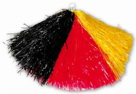 Tanzwedel Pompon Deutschland Fan Artikel Cheerleader schwarz rot gold