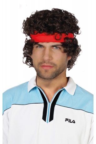 Tennisspieler Perücke Sportler Lockenperücke Herrenperücke