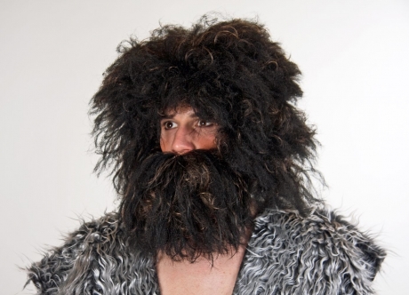 Vollbart Bart Steinzeitmensch Räuber Knecht Ruprecht schwarz-braun