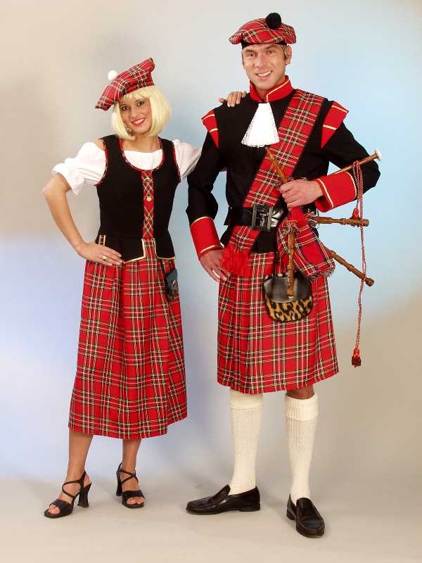 Schotten Kostüm Schottenkostüm Herren Kilt Schottenrock Highländer Herrenkostüm 