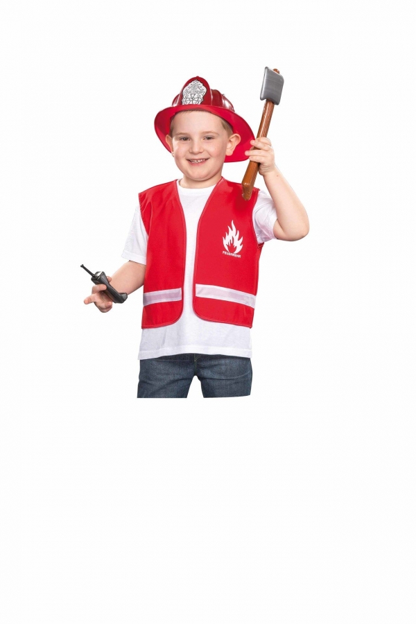 Kinder-Weste Feuerwehr, rot, verschiedene Größen (104-140) - Kinderkostüme  Berufe Kostüme & Zubehör für Kinder Kostüme & Verkleiden Produkte 
