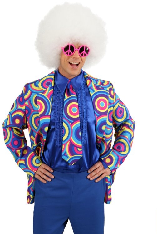Hippie Karneval Schlips Space Age Fasching 70er 80er Style Bunt Party-krawatte 