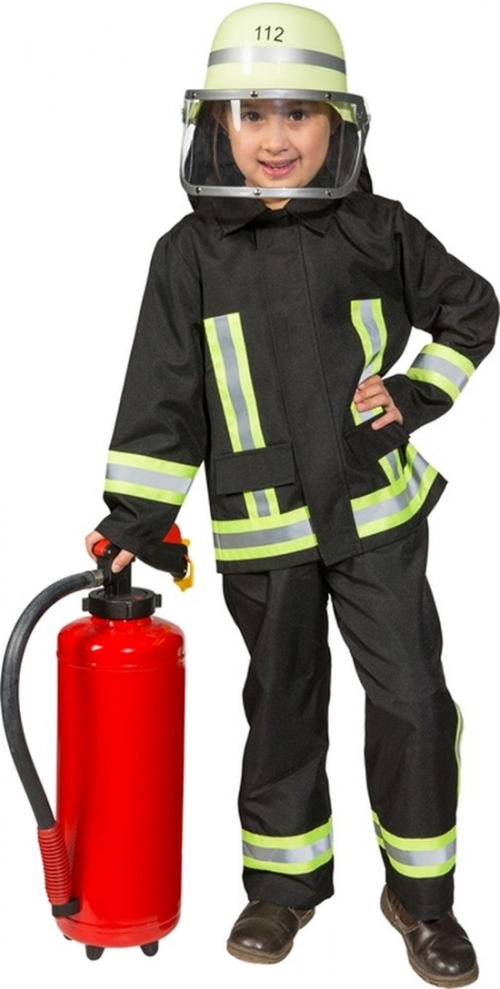 Anzug Helm Kinderset Feuerwehr Karneval Kostüm Fasching Kinderfest