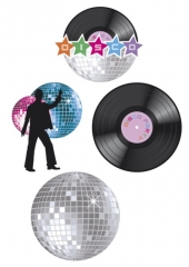 Partydekoration Disco 4 Teilig 70er 80er 90er Jahre