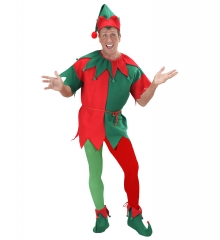 Elf Elfen Weihnachtwichtel Weihnachtself Strumpfhose rot-grün