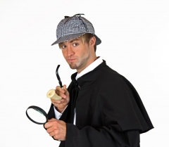 Sherlock Detektiv Set Privatdetektiv 3 teilig karierte Schlägermütze