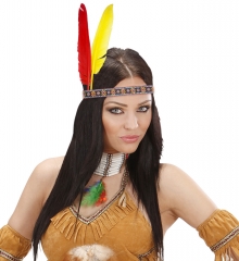 Indianerkopfschmuck Indianer Indianerstirnband mit 2 Federn
