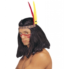 Indianerkopfschmuck Indianer Indianerstirnband mit 2 Federn