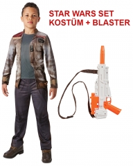 Finn Kostüm Star Wars Kinderkostüm Set in 3 Größen inkl. Blaster