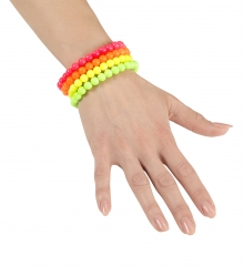 80er Jahre Neon Perlen Armband Schmuck Set 4 Farben neonfarben