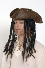 Piratenhut Pirat braun Dreispitz Käpten Jack Lederimitat
