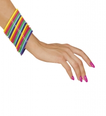 80er Jahre Set Neon Armband Schmuck 18 Stück viele Farben neonfarben