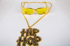 Proll Lude Macho Proleth Hip Hop Rapper Set - HipHop Zeichen Kette und Brille