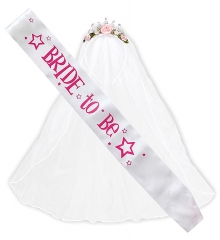 Braut Set - Schärpe und Diadem Bride to be Junggesellinnenabschied JGA