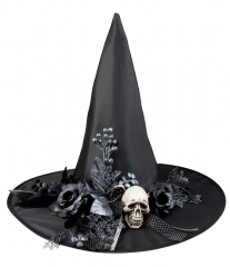 Hexenhut Hexe Halloween Skulla Verarbeitung mit tollen Accessoires