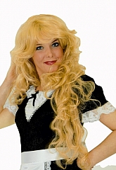 80er Jahre Lockenperücke Sandy blond Karneval Party