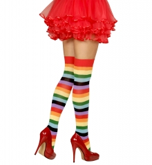 Bunte Strümpfe Ringelstrümpfe Einhorn Partystrümpfe halterlos