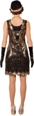 Pailetten Kleid 20er Jahre schwarz-gold Minikleid Damen Charleston