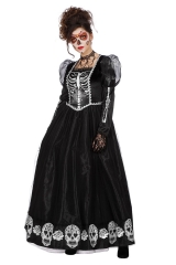 Dark Princess Halloweenkostüm Vampirin Skelett Geisterkleid
