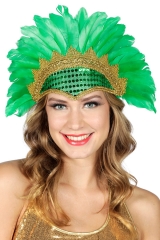 Federkopfschmuck Rio Brasil Samba Rumba Kopfschmuck mit Pailletten