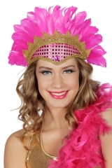 Federkopfschmuck Rio Brasil Samba Rumba Kopfschmuck mit Pailletten