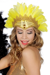 Federkopfschmuck Rio Brasil Samba Rumba Kopfschmuck mit Pailletten