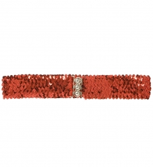 Pailleten-Gürtel Stretchgürtel 80er Jahre silber, gold, schwarz, rot