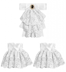 Spitzenjabot Jabot Manschetten Spitzenärmel Handschuhe Mittelalter