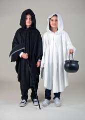 Kaputzenumhang Umhang mit Kaputze Kinder schwarz oder weiß