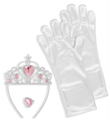 Prinzessin Schmuck Handschuhe Diadem Ring Kinderprinzessin Königin