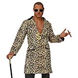 Hustler Rapper Leopardenmantel Leopardenjacke Zigarre und Brille Lude