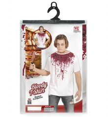 Horror Halloweenkostüm Blut-Shirt mit Halskette Blutstropfen