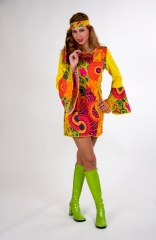 Hippiekostüm Damenverkleidung 70er Jahre Partykostüm Fasching Karneval