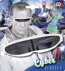 Cyber Spacemann Galaxi Roboter Techno Visor Cyberbrille weiß