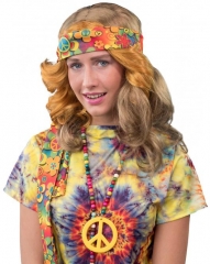 Hippie Set Stirnband und Peacekette Peacezeichen 70er Jahre