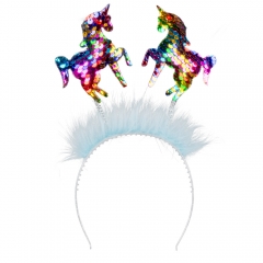 Einhorn Haarreif Pferde Haarreif mit bunten Pailletten